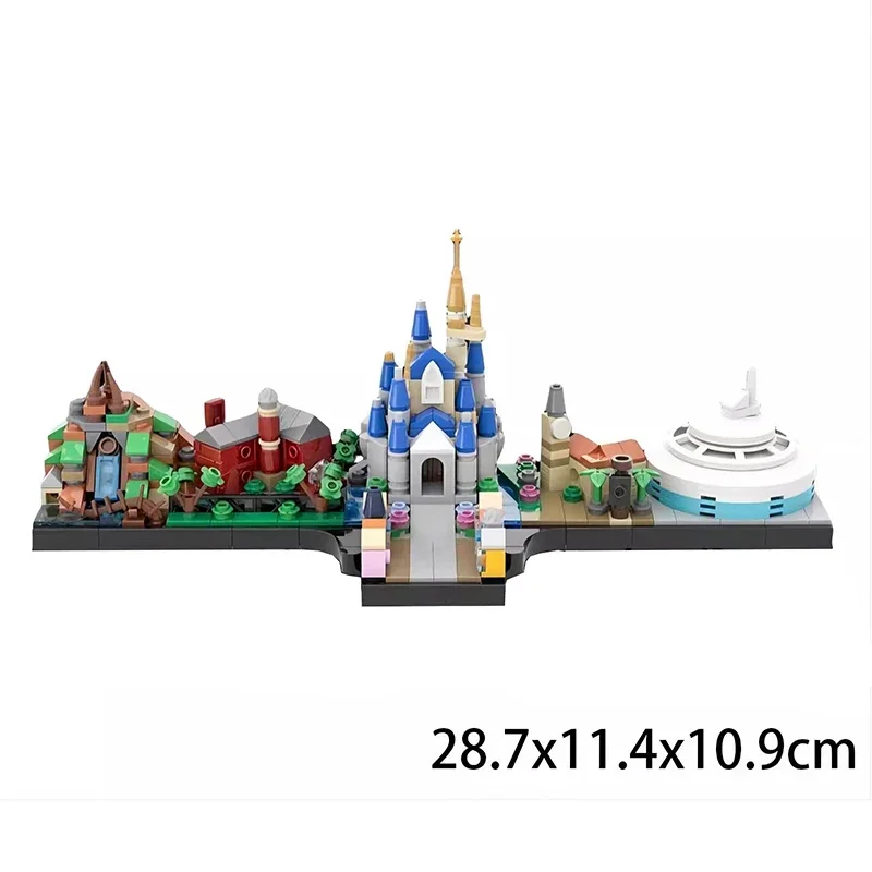 MOC Märchenprinzessinnen-Serie Anime Skyline Gefrorenes Schloss Architektur-Sets Bausteine Kinderspielzeug Mädchen Weihnachtsgeschenke – Detail 8