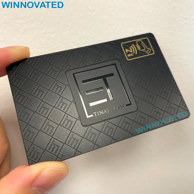 Customized product Custom Black Matte Gold RFID Metal Sublimation VIP Business Card Blank NFC Metal Card - Image 4
