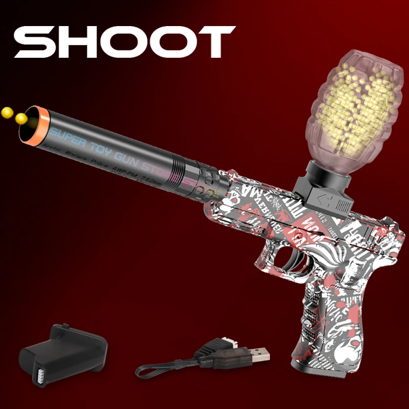 G18.Electric Gel Ball Blaster Toy Gun, High-Speed Rechargeable, Summer Outdoor Fun, Family Pool/BBQ Games