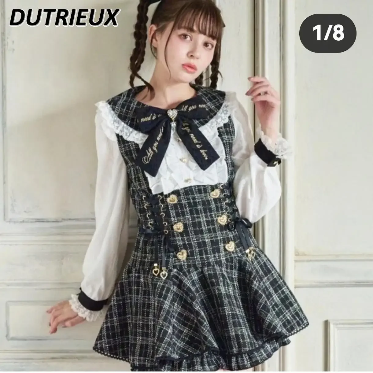 Autumn and Winter Japanese Mine Series Mass-produced Doll Collar Waist Long-sleeved Dress and Shorts Sweet Girls Two Piece Set