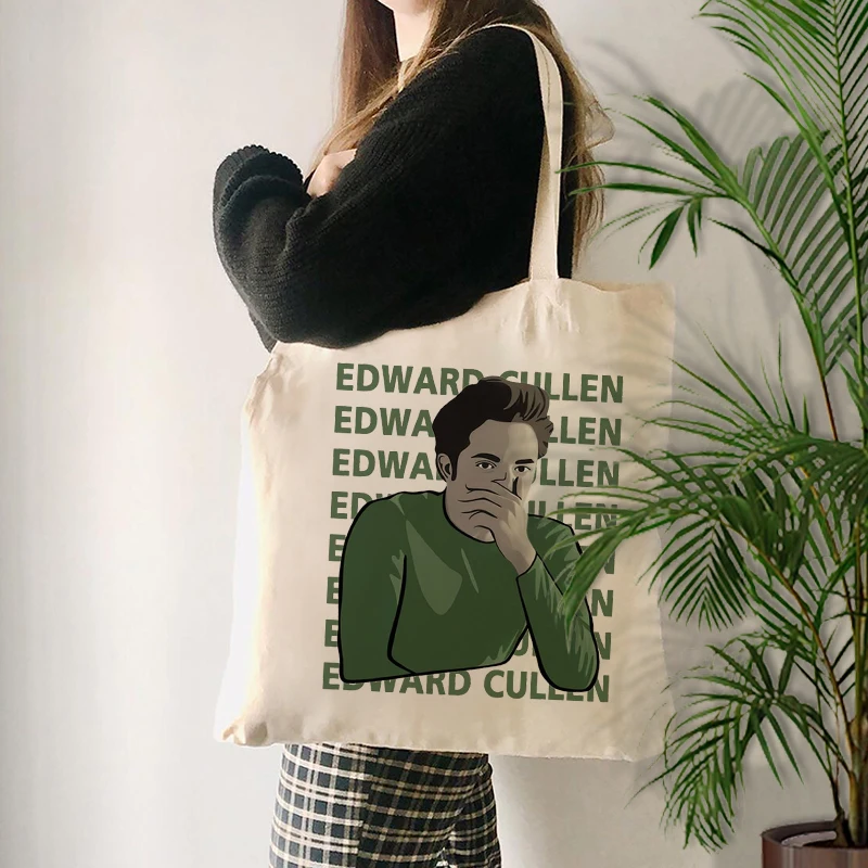 Twilight Movie Merchandise Canvas Tote Bag Travel Large Capacity Shoulder Bags Lunch Box Shopping Bag Vampire Movie Lovers Gift