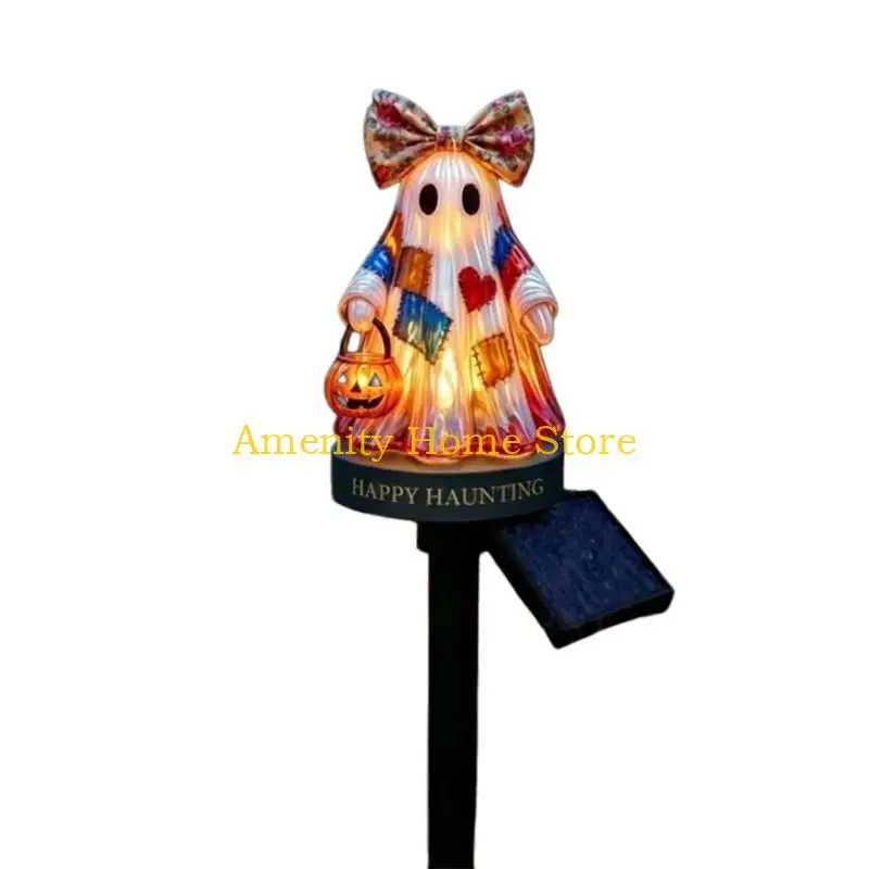 F26C Solar Lawn Figure Stake Light for Yard Displays, Outdoor Seasonal Accent with Ground Insert and Warm Lighting Use