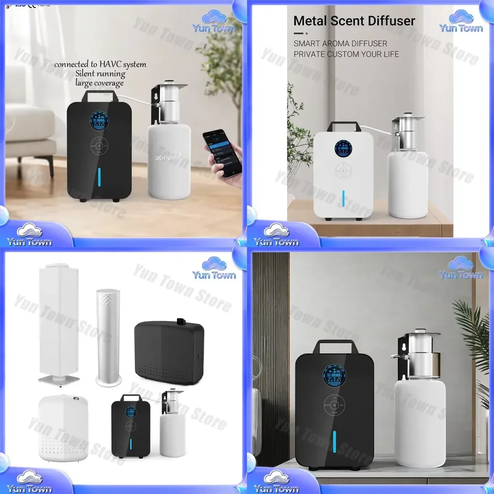 for Wisekleen Plug Metal Aroma Diffuser for APP Control Air Freshener Dispenser for Home Office 2000ml Ultrasonic Essential