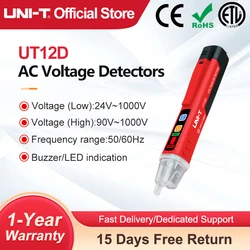 UNI-T UT12D AC Voltage Tester Detector Non-contact Indicator Pencil Stick 24V-1000V Electric Power LED Light Sensor Meter