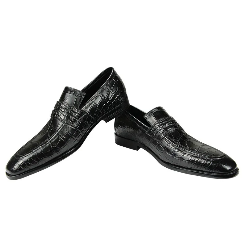 Zapatos clásicos italianos de cuero para hombre, calzado informal Oxford, hecho a mano, sin cordones, de diseñador, para conducir al aire libre, de lujo, para negocios y oficina, color negro