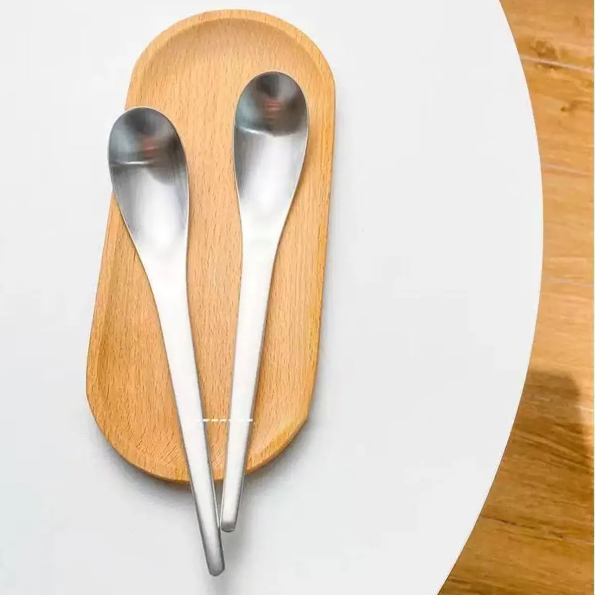 16cm Japanese-Style Matte Stainless Steel Dessert Spoon, Cake Spoon, Long-Handled Ice Spoon, Yogurt Spoon, Mixing Spoon, Can Spoon, Dessert Spoon, 2Pcs