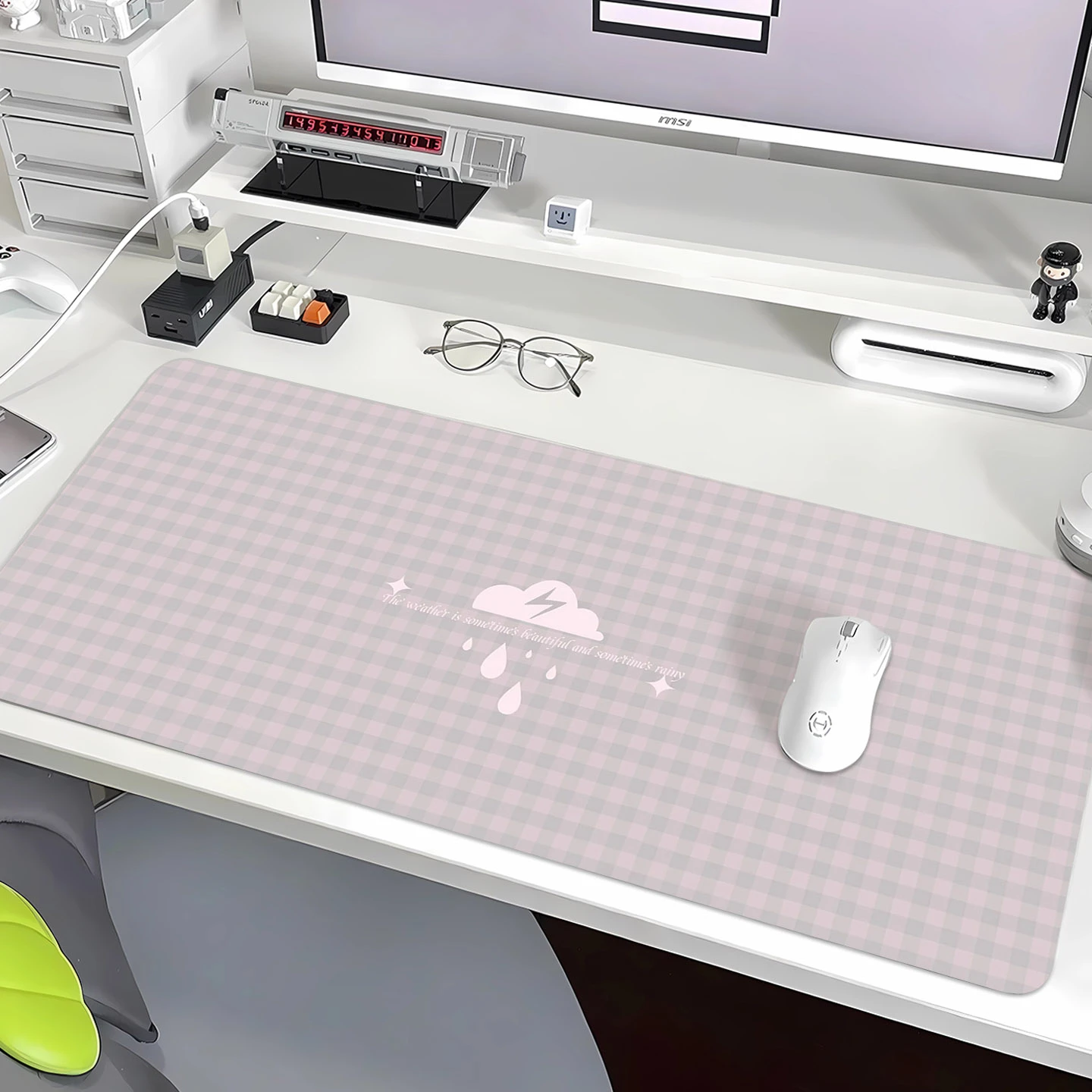 Grid Bow Stars Pu Leather Mous - огляд і ціна Leather Desk Pad