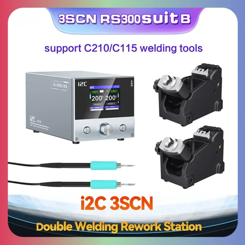 

I2C 3SCN Intelligent Dual Channel 120 Watts Soldering Station Support C115 C210 Handle Tips PCB IC Welding Equipment