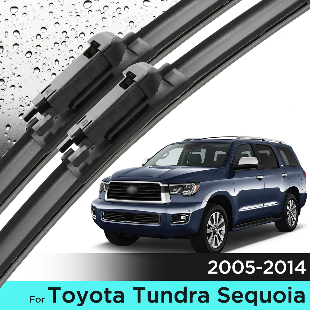 Juego de limpiaparabrisas delanteros de silicona y goma para Toyota Tundra Sequoia 2007 - 2020, ventana de parabrisas de 26 "+ 23"