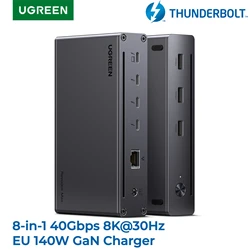 UGREEN Thunderbolt4 USB HUB 8-in-1 Docking Station 40Gbps with 3xThunderbolt 4 4K60Hz 8K30Hz 1000Mbps 10Gbps for MacBook Laptop
