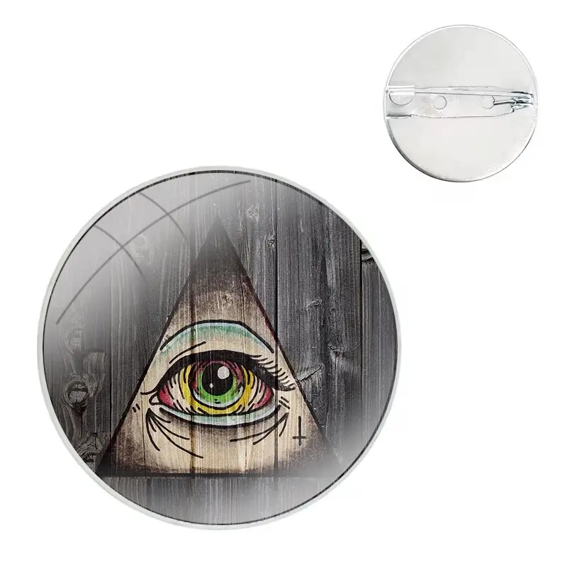 의류용 핀 배지 금속 브로치, 배낭 장식 선물, 피라미드 눈 기호, 일루미나티