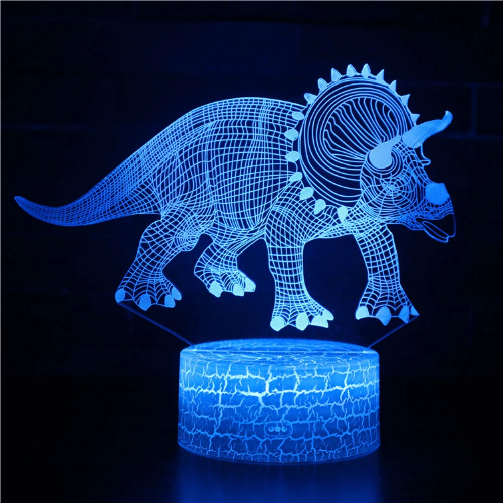 Nighdn Acryl Dinosauruslamp Led Nachtlampje Slaapkamerdecoratie Bedlamp 7 Kleurveranderende Verjaardagscadeau Kids Boys Girls