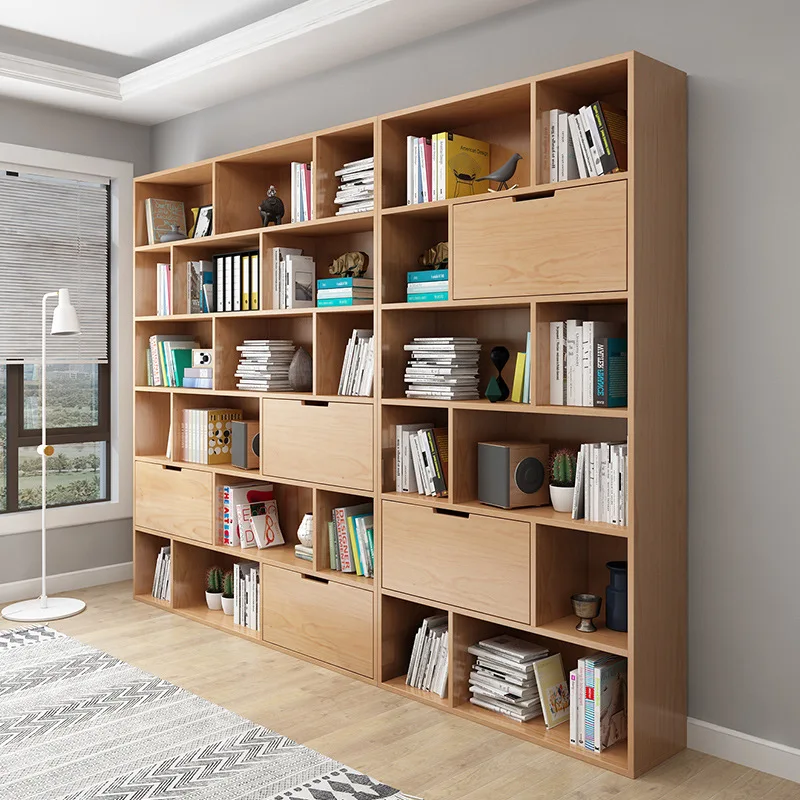 Solid wood floor-to-ceiling storage bookshelf Surprise dead wind layered shelf wall vertical gebogu shelf living room