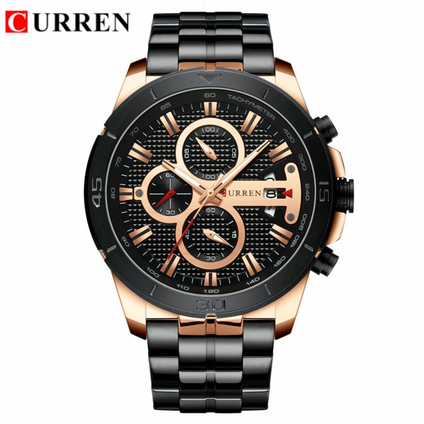 CURREN Watch Men Waterproof Chronograph Sport Military Male Clock Top Brand Luxury Steel Man Wristwatch Relogio Masculino 8337 view 2