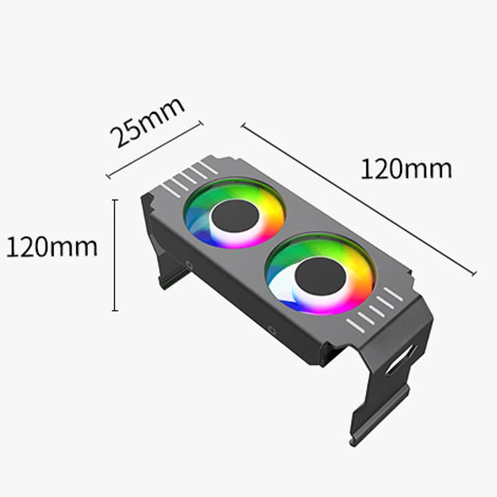 ตัวทำความเย็นหน่วยความจำ armb D50 5V 3Pin PC, ตัวระบายความร้อนพร้อมพัดลม120มม. คู่หม้อน้ำ1200-2000รอบต่อนาทีสำหรับระบายความร้อน DDR5 DDR4