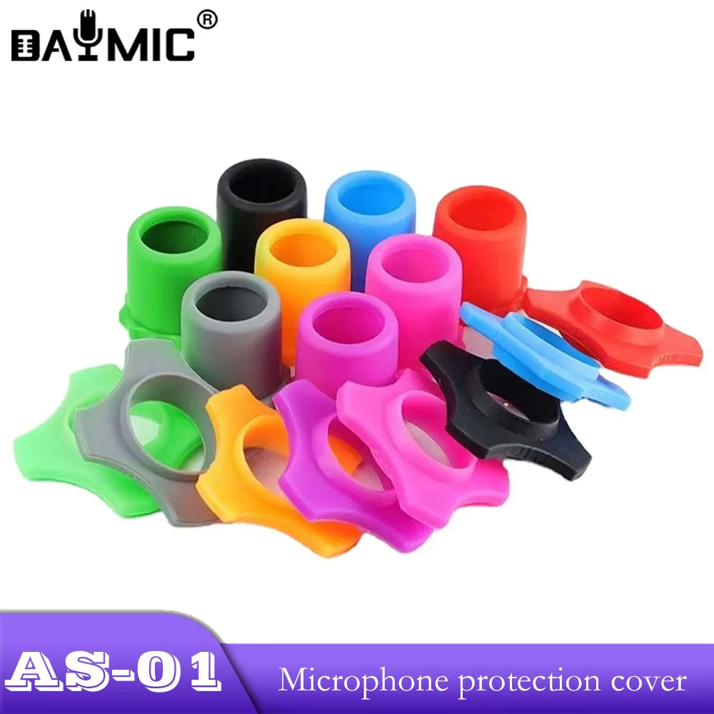 Shakeproof Anti-Rolling Mic Protection Silicone Ring, Windscreen Foam Cover, Bottom Rod Sleeve Holder For Wireless Mic