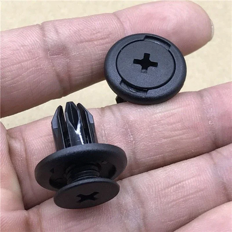 100pcs 8mm Black Vehicle Car Bumper Door Panel Fender Liner Clips Retainer Plastic Auto Fasteners Rivets Clips