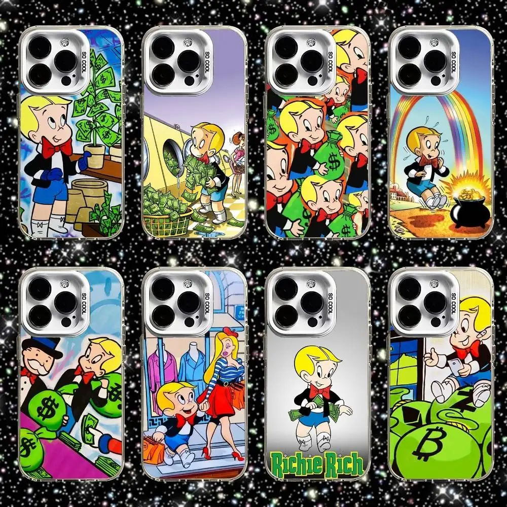 

Cute R-Richie Rich Phone Case For iPhone 16,15,14,13,12,11,Pro,XS,Max,Plus,Mini,SE White Candy Matte Shockproof Cover