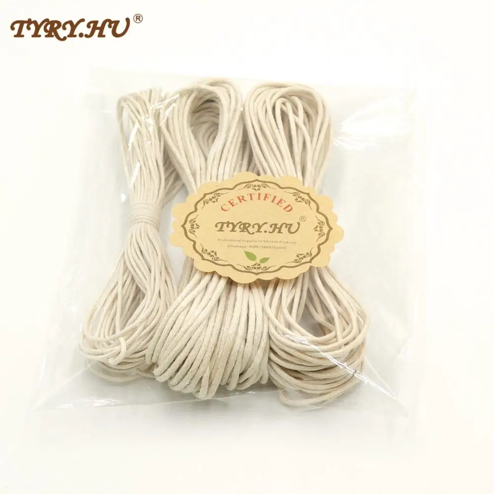 TYRY.HU 1/1.5/1.8mm Waxed Cotton Cord Baby Teether Accessories 10m Rope Waxed Twisted String Thread Line For DIY Jewelry Making