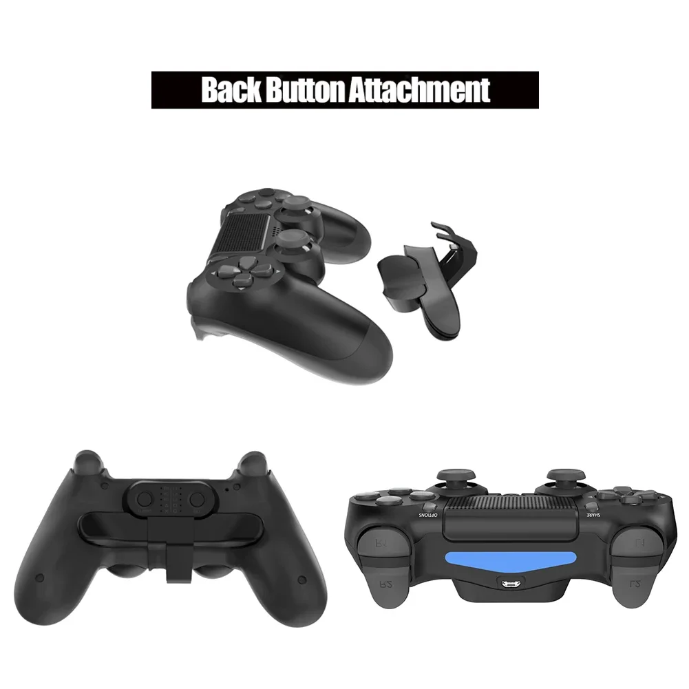 For SONY PS4 - DualShock4 Controller Back Button Attachment, Rear Extension Adapter with Turbo - Gamepad Paddle Key Accessory