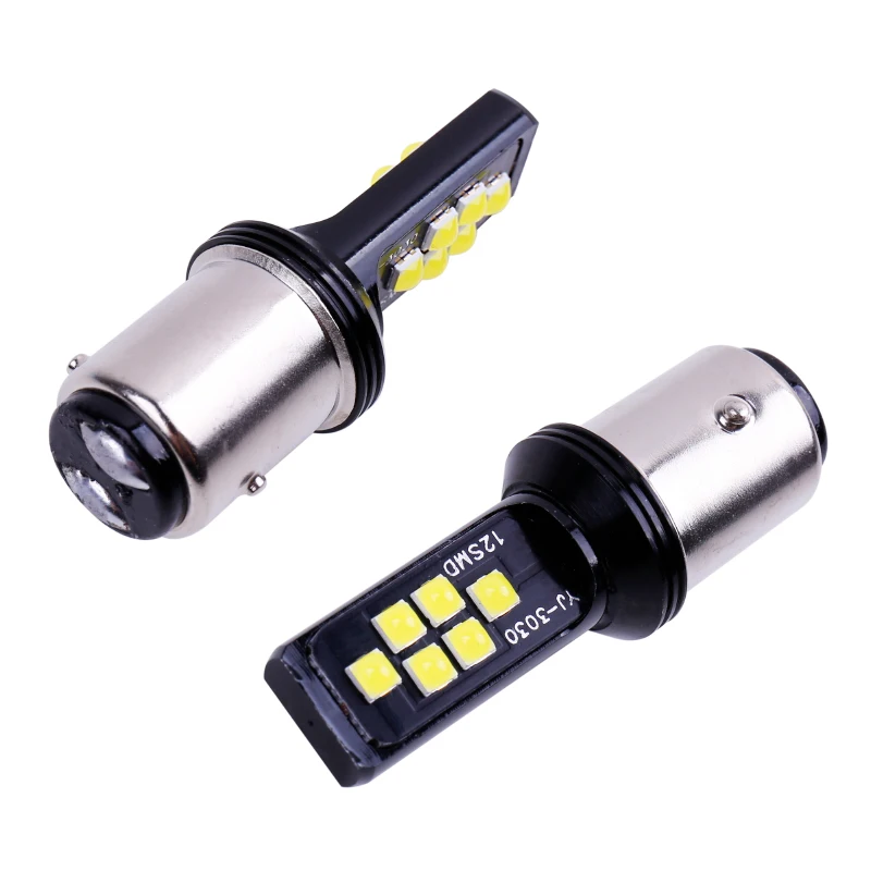 مصابيح فرامل ليد 15 دي p21/5 واط ، 12smd ، ضوء فرامل دراجة نارية ، مصباح إشارة ، قيادة drl ، أضواء قيادة ، 2 ma