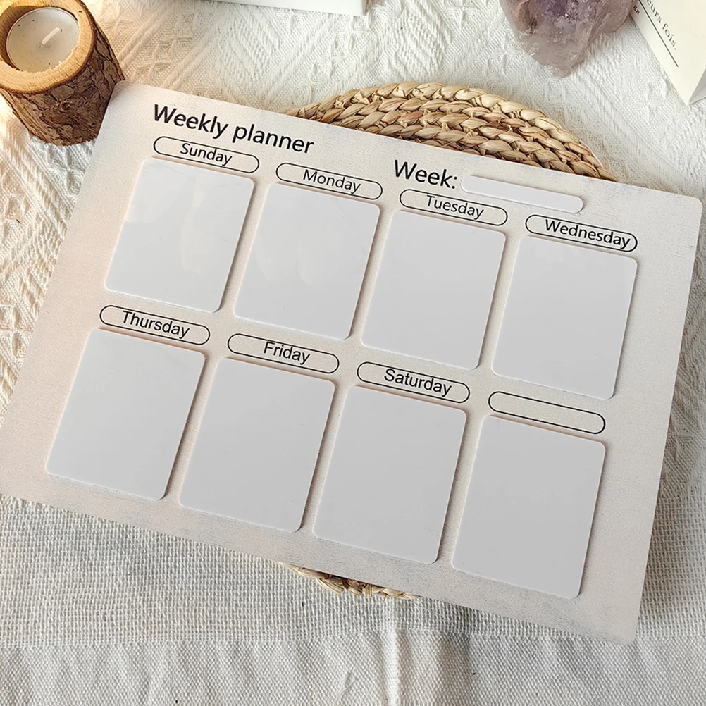 

Magnetic Dry Erase Board Home Supplies Fridge Note Ornaments Weekly Menu Meal Planner Grocery List Notepad Household Schedule