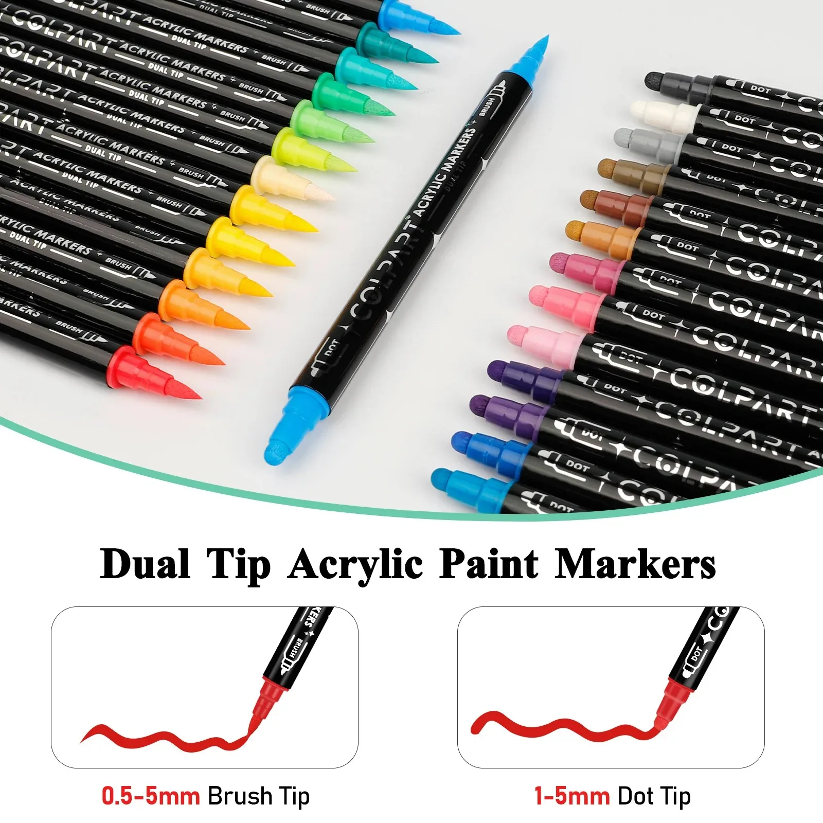 12-36 Colors Acrylic Paint Marker Pens Extra Fine and Dots Tip, for Rock Painting, Mug, Ceramic, Glass Wood,Making Art Supplies