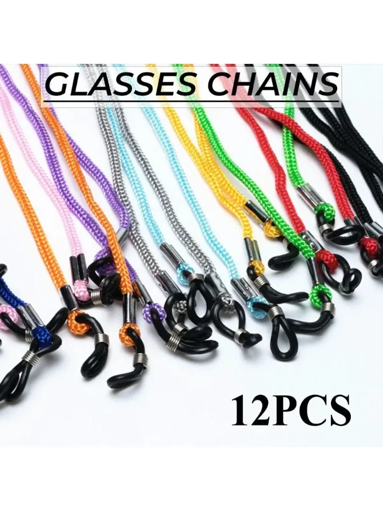 12 Teile/satz Gläser Kette Schnur Seil Halter Neck Lanyard Nylon Retainer Brillen Sonnenbrille Kette Anti-verloren