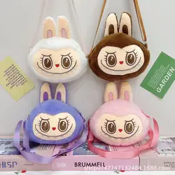 Hot Selling Labubu Crossbody Bag Cute Long Ears Big Mouth Rabbit Cartoon Anime Plush Toy Doll Versatile Boutique Gift Girl Child