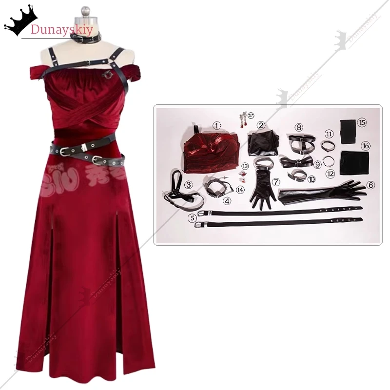 أزياء لعبة الحب والمساحة العميقة التأثيرية أنيمي سيلوس سوباس البطلة لعب الأدوار فستان أحمر للنساء بدلة حفلات الهالوين (S-XL)