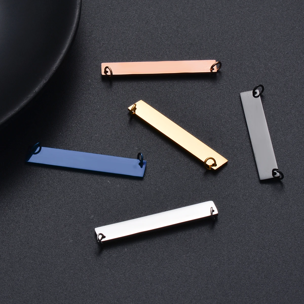 

3Pcs Dog Tags DIY for Jewelry Makings Rectangle Blank Waterproof Stainless Steel Pendant Metal Mirror Polished Accessories