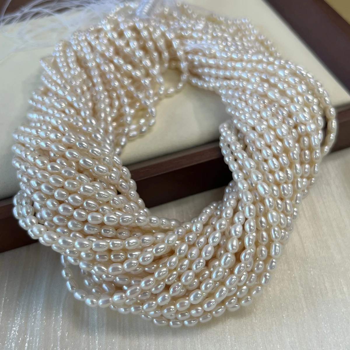 

AAA 3-4mm High Quality Semi-finished Rice Shaped Beads 100% Natural Freshwater Pearls for Jewelry Making DIY Necklace Bracelet