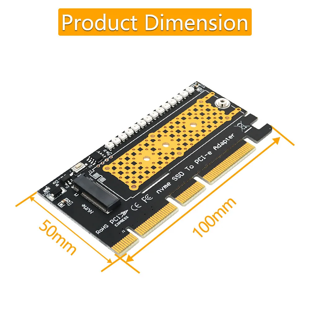 ม. 2 NVMe SSD TO PCI Express X4 X8การ์ดอะแดปเตอร์ X16พร้อมไฟม้วน