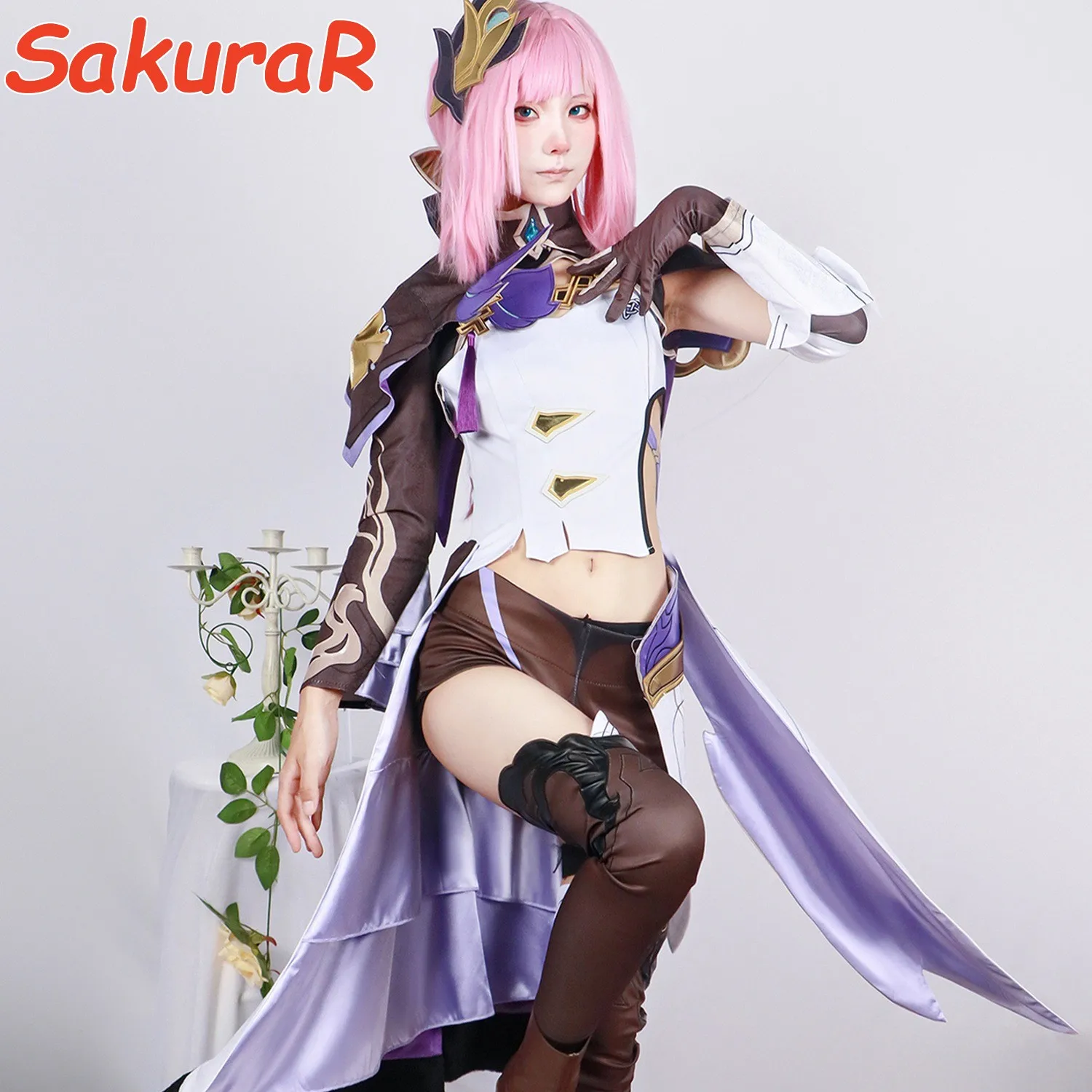 

Game Honkai Impact 3rd Elysia Cosplay Costume Role Play Comic Con Dress Hallowmas Party Wigs Animation Prop