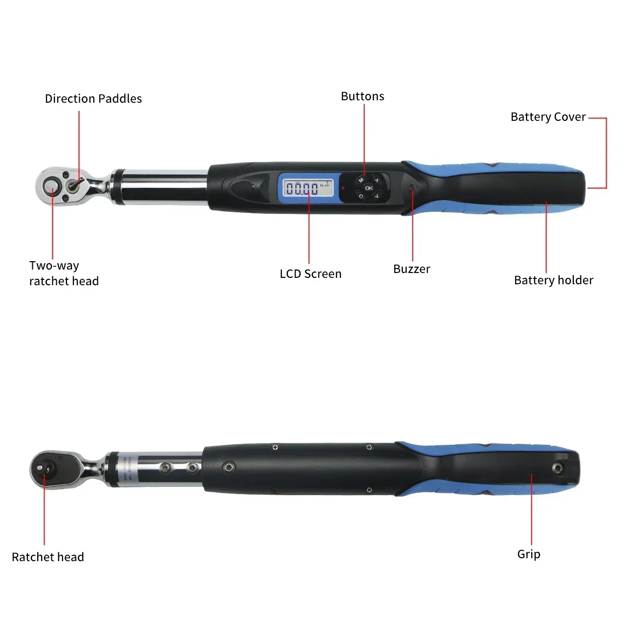 

Shahe 3/4''High Precision Digital Torque Wrench With Buzzer & LED Notification Bike Car Bicycle Repair Torque Tool