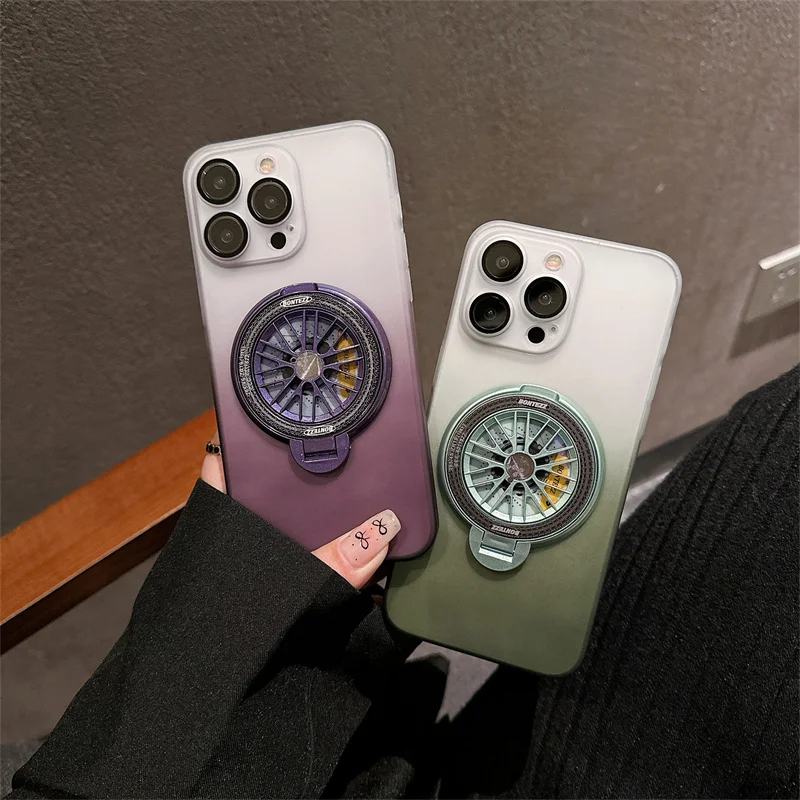 Hot sale 360 degree rotating gyro Magnetic phone case with bracket for iPhone 12 12pro 12promax 13 13pro 13promax 14 15