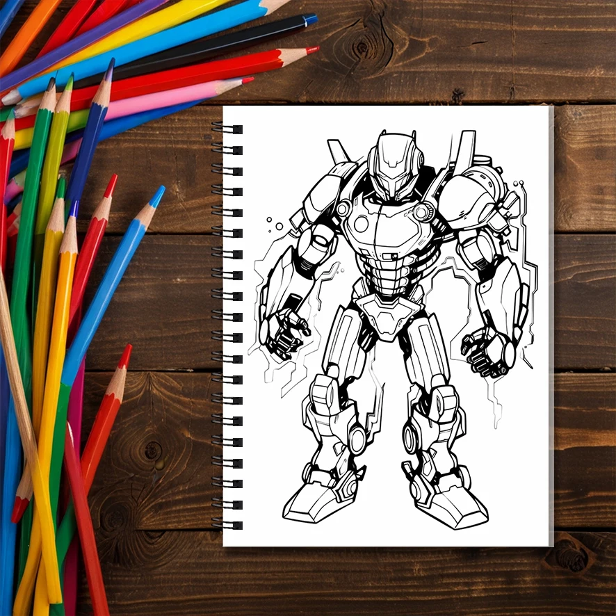 Iron Vanguard Coloring Book - 8.3x 11.2 Inch 22 Page Coloring Book - Helps Reduce Stress and Ease Emotions