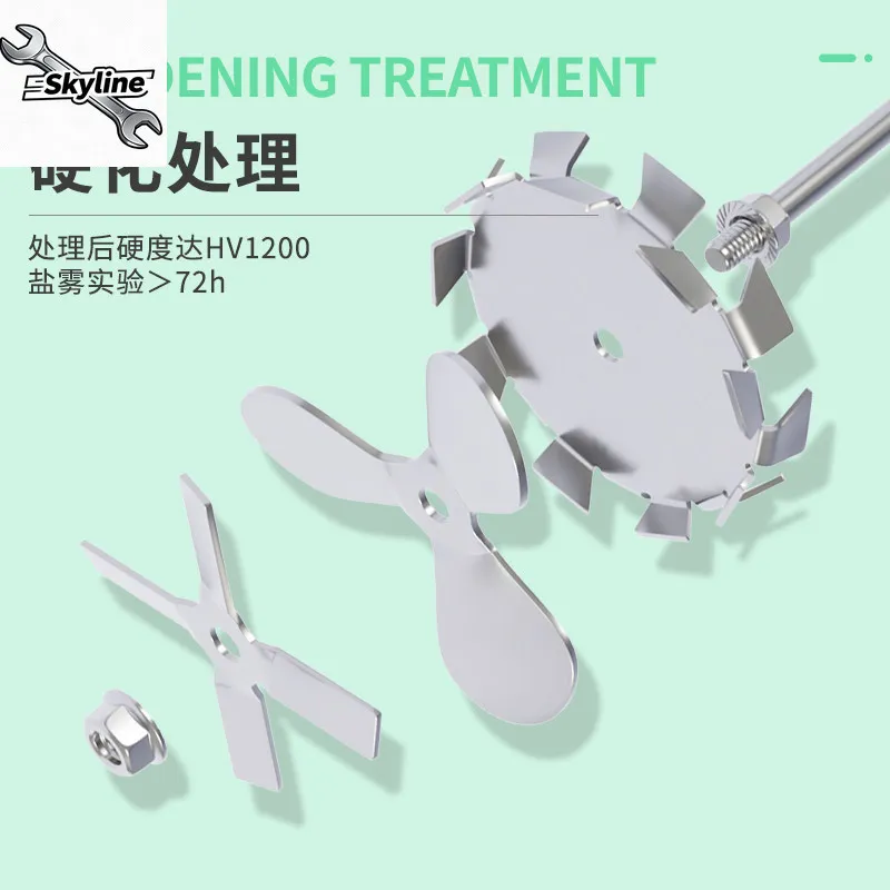 304 Stainless Steel Mixer Dispersion Blade, 3/4-Blade Stirring Paddle Rod for Paint & Lab Use