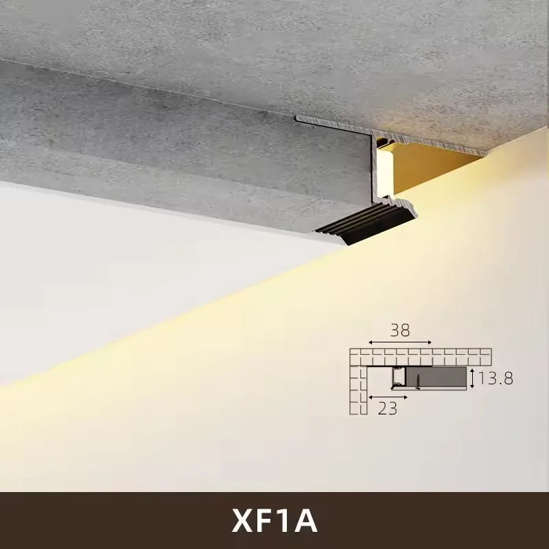V/T/Z Type Plafond Aluminium Profiel Kanaal Muur Plafond Top Hoek Lineaire Harde Strip Lamp Verzonken Verborgen Achtergrondverlichting Gips Lamp