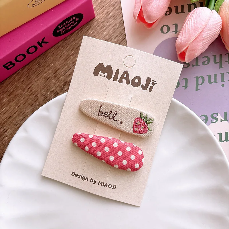 Borsa per fermagli per capelli con fiocco per bambini dolce rosa intenso in tessuto coreano, fermaglio per rompere il tessuto, accessorio per capelli da ragazza carino e versatile