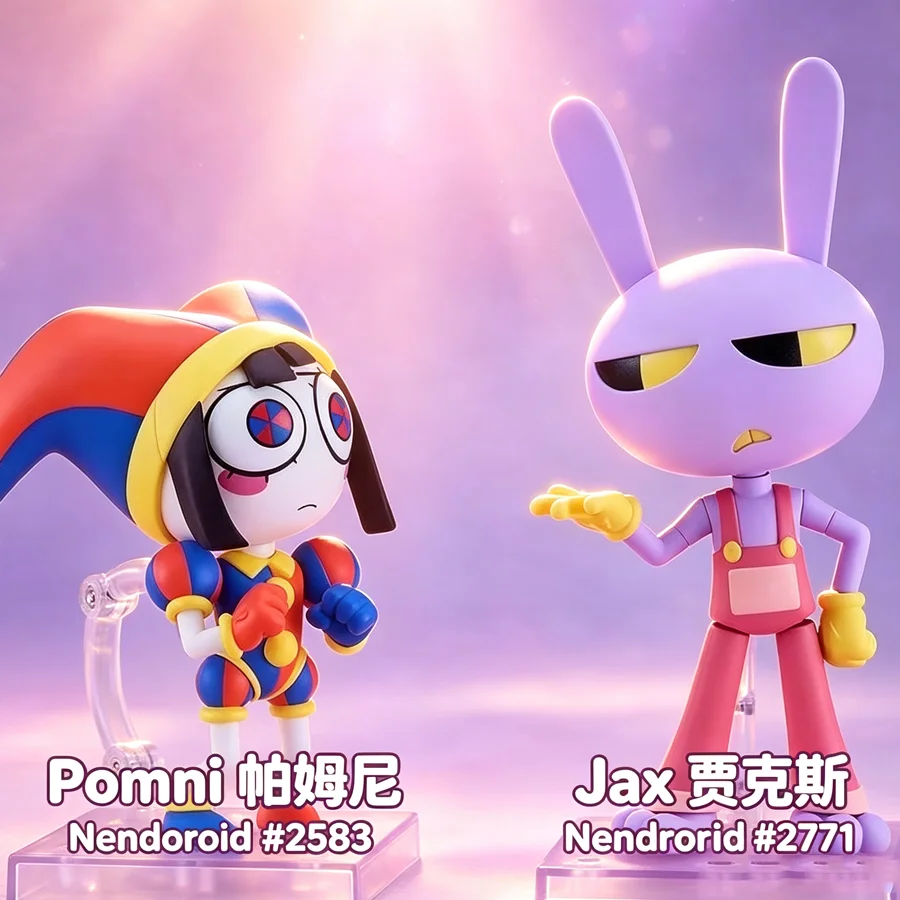 Anime The Amazing Digital Circus Nendoroid 2771/2583 Pomni Jax Action Figure Pvc Model Statue Toy Decor Collection Ornament Gift