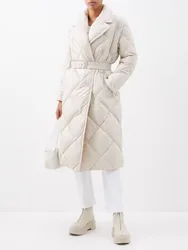 Woman clothingy2k fall and winter white duck down diamond plaid medium-length down coats024thickened to keep warm Women's jacket