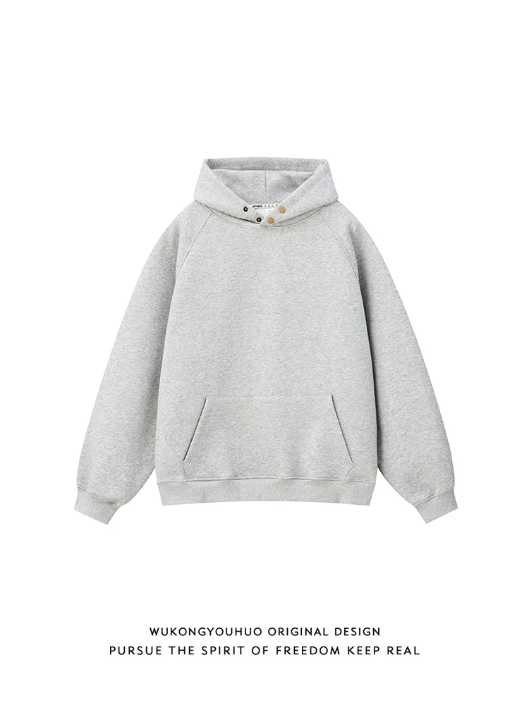 

American Sle Heavyweight 440g Hoodie Sweatirt Men's Loose Color Versatile Overhead Hoodie Casual Cotton Long Sve