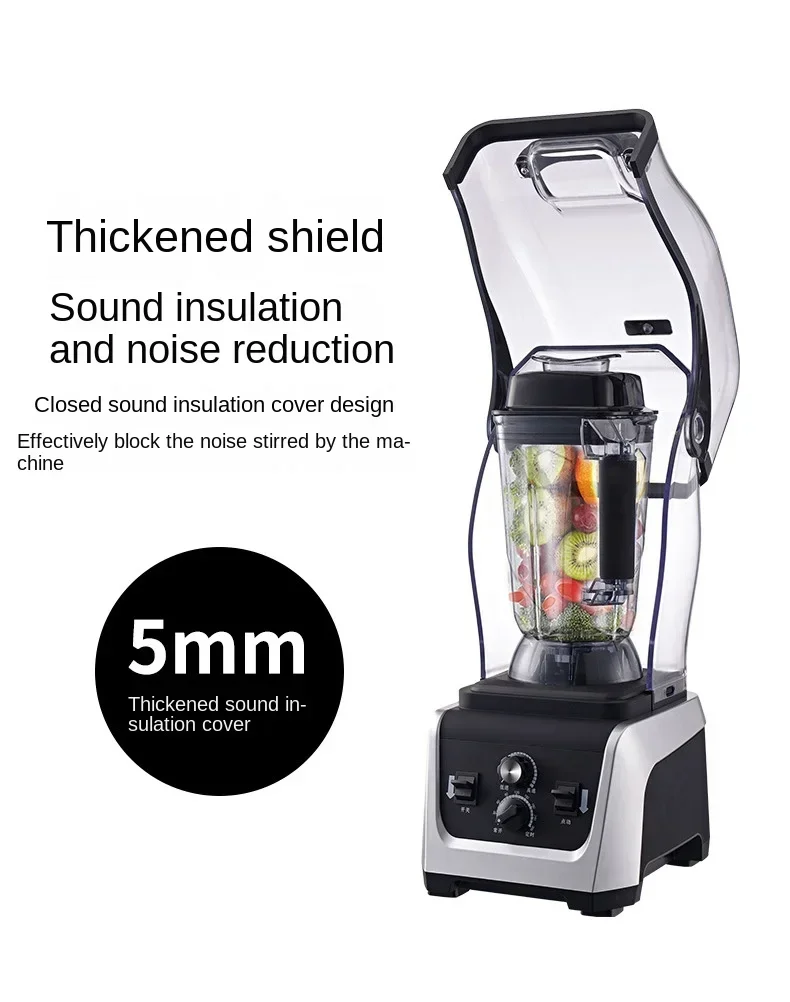 110V Volt Silent Commercial Smoothie Machine with Cover Shaved Ice Machine Juice Wall Breaking Machine Small Appliances