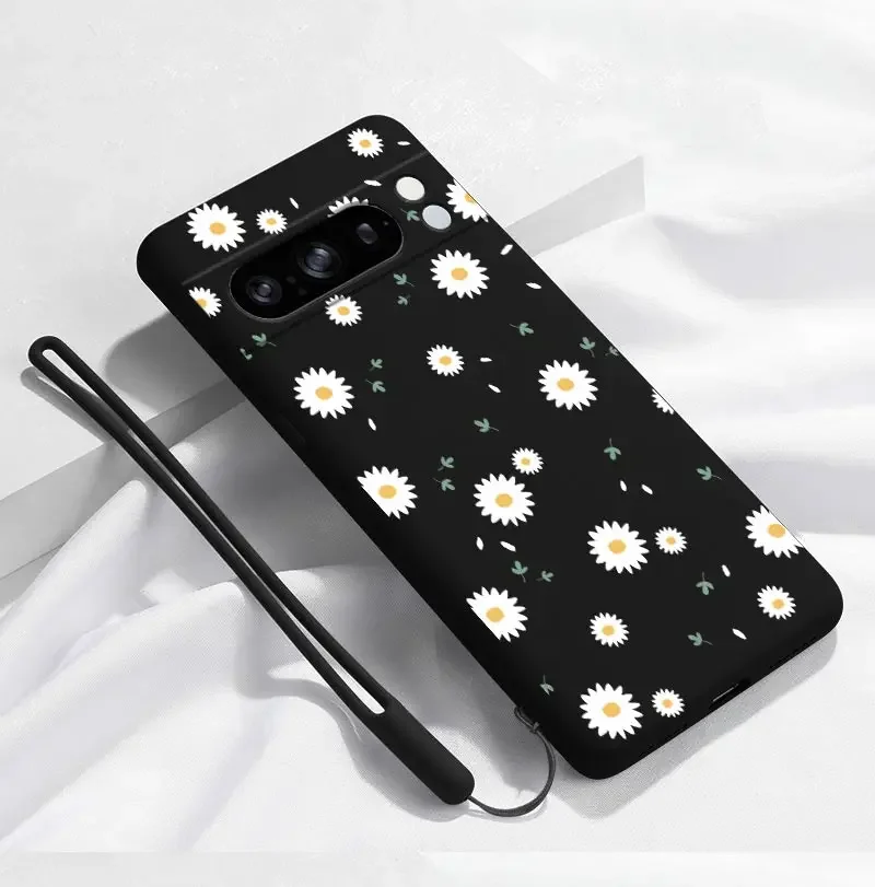 Pixel 8 Pro White Flower Bracelet Silicone Phone Case For Google Pixel 8Pro 8 8A 5 3XL 3A 4 4A 5 7 7A 6 6A 9 9Pro 9ProXL Cover