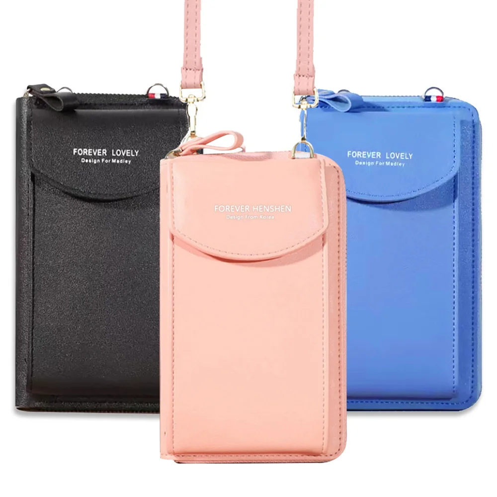 

Mobile Phone Bag For Samsung/iPhone/Huawei Women Organizer Shoulder Crossbody Bag PU Leather Handbags Purse Wallet