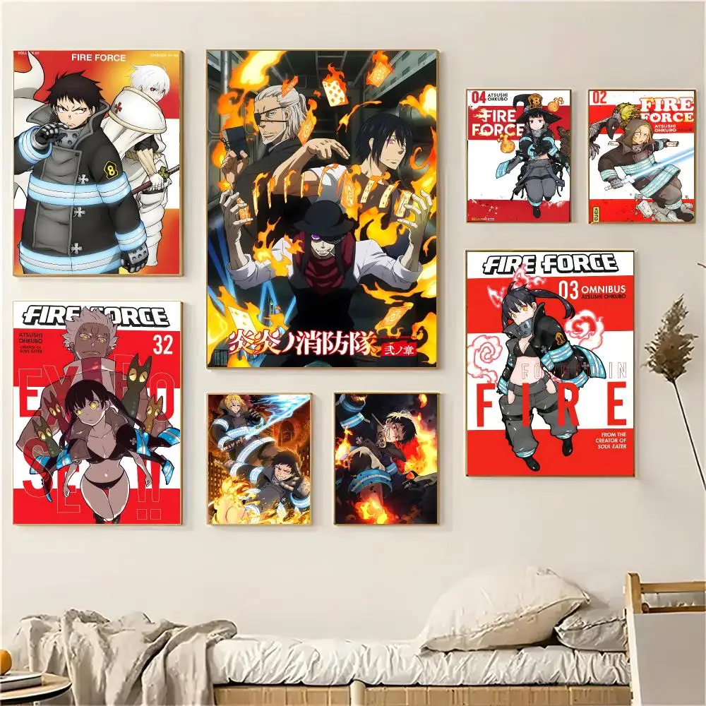 F-Fire Force Poster Wall Art Print Art Suitable For Living Room Bedroom Bar Parlor Home Decoration Gift