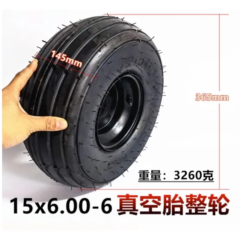 15x6.00-6 Tire Wheel 15*6.00-6 Tyre for 168CC Karting Go Kart Motorcycle  Rim with Tubeless  Accessories