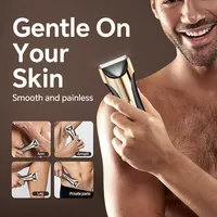 Intimate Pubic Hair Removal for Men Electric Groin Trimmer Male Shaver for Sensitive Areas Waterproof Safety Razor Body Hair