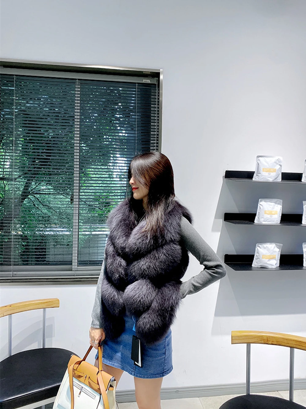 Gilet in vera pelliccia di volpe corto per ragazze Plus Size spedizione gratuita giacca invernale da donna vera pelliccia di lusso